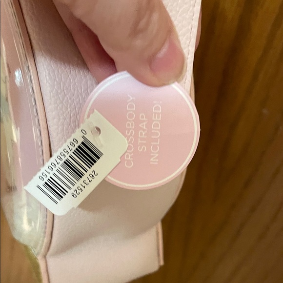 Bath & Body Works NWT Ice Skating Pink Mouse Snow Globe Bag with Gold Base - Picture 3 of 11